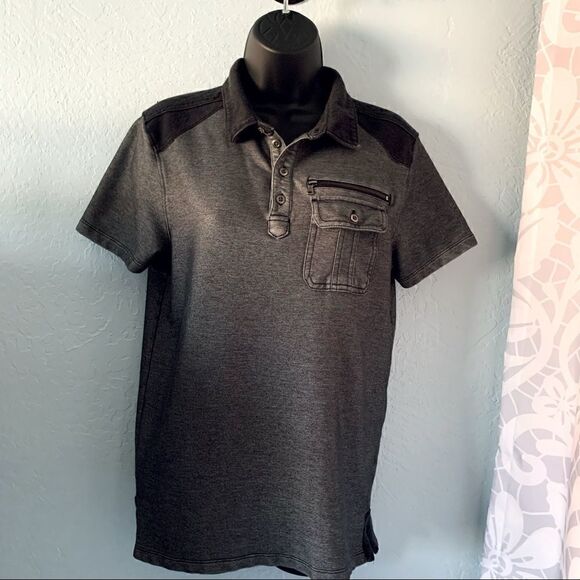 Rock & Republic Gray & Black Polo Shirt Size Small - Picture 1 of 9